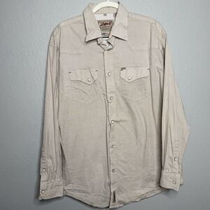 Rafter C Shirt Mens XXL Beige Pearl Snap Pro Flex 45 Performance Cowboy